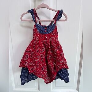 Nannette Baby 18M Red White Blue Patriotic 4th of July Bandana Tank Top Dress